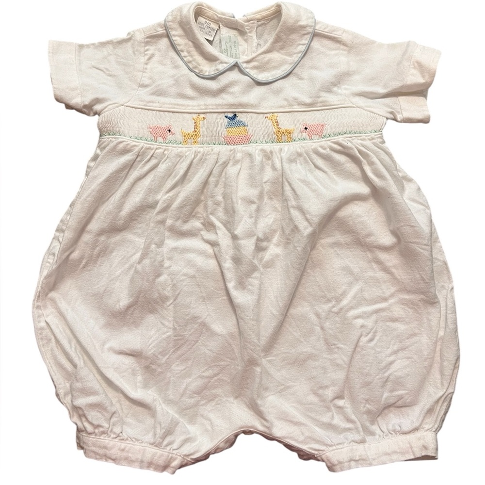 9mo. Collection Bebe Smocked Easter/spring Jon-Jon bubble outfit (